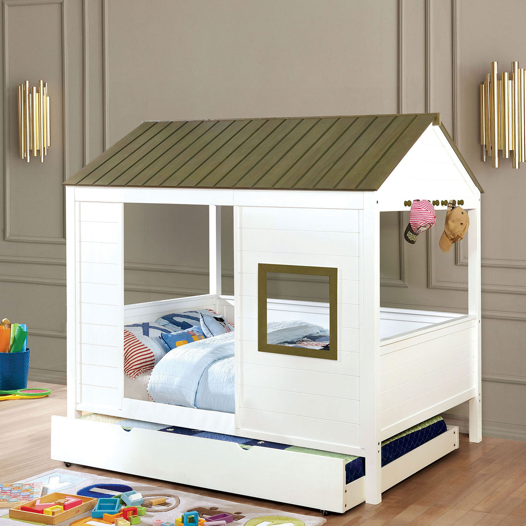 COBIN Gray/White Full Size House Bed