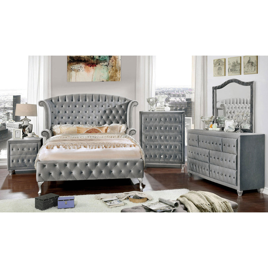 Alzir Gray 5 Pc. Queen Bedroom Set w/ 2NS