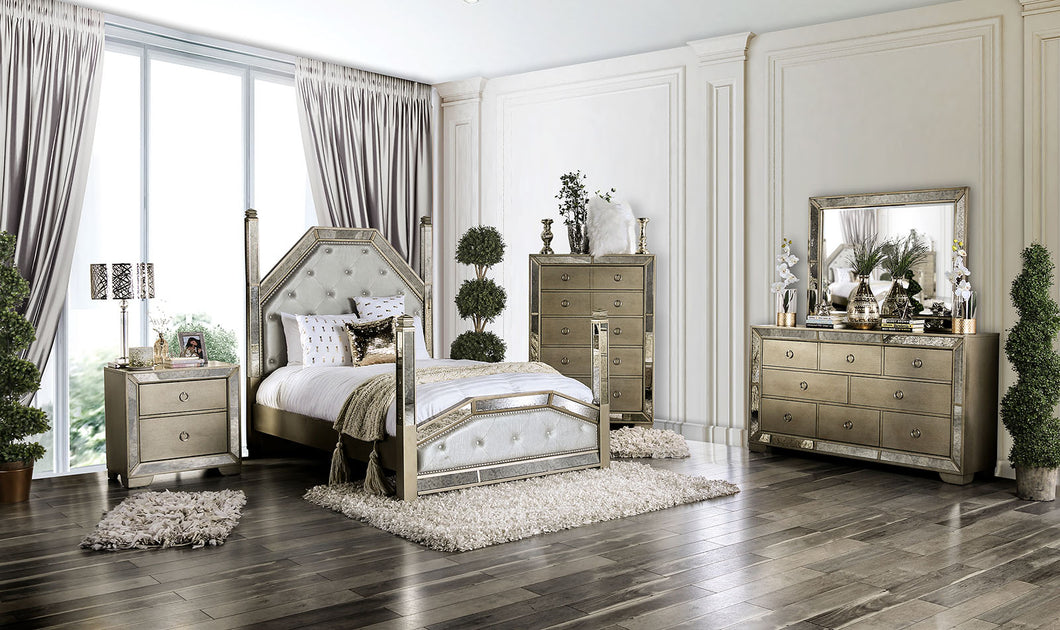 Loraine Champagne 4 Pc. Queen Bedroom Set