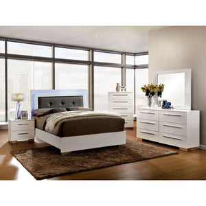 CLEMENTINE Glossy White 4 Pc. Queen Bedroom Set