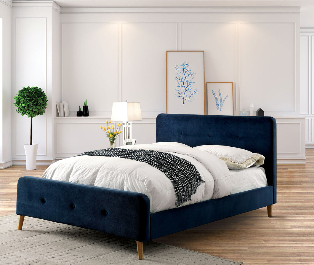 BARNEY Navy Queen Bed