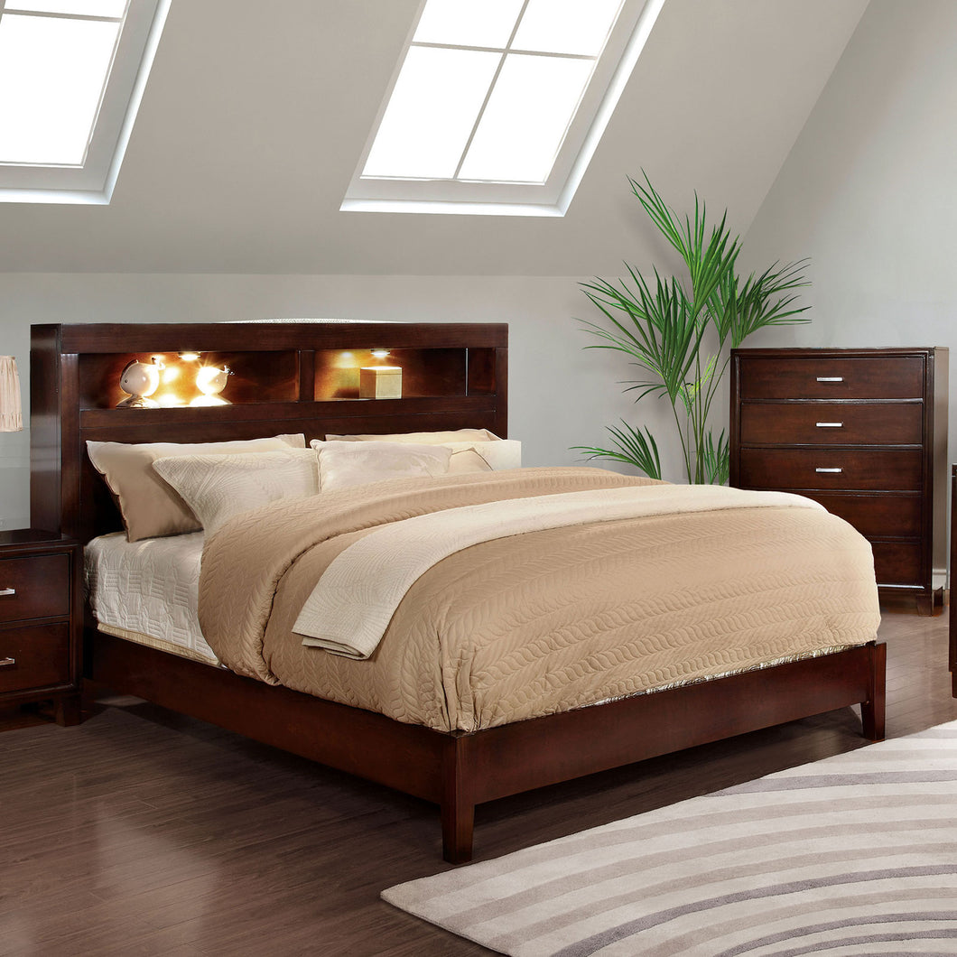 Gerico I Brown Cherry Queen Bed