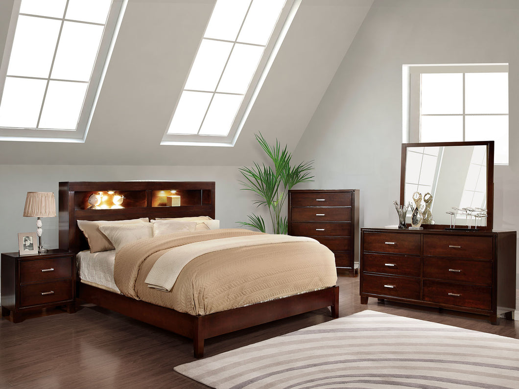 Gerico I Brown Cherry 4 Pc. Queen Bedroom Set