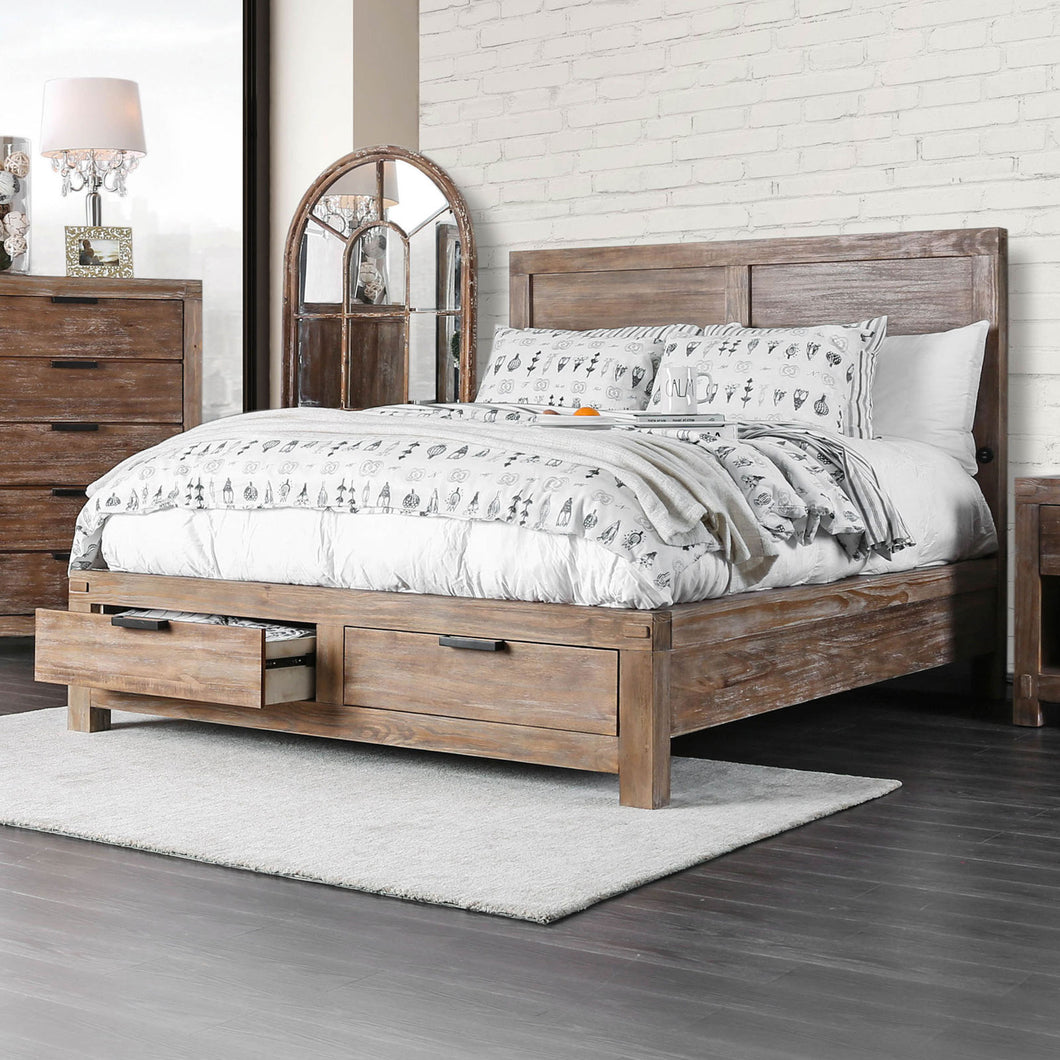 Wynton Weathered Light Oak E.King Bed