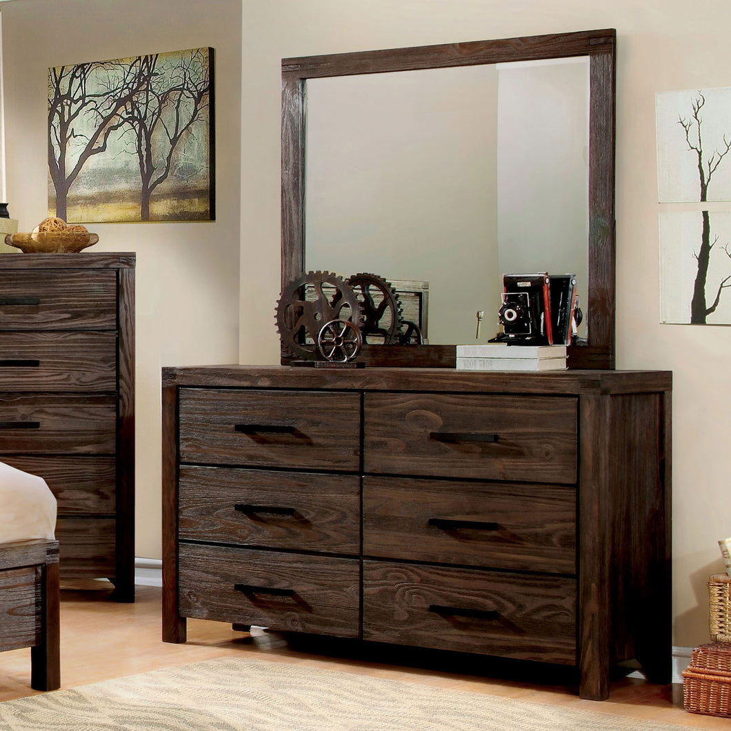 Rexburg Wire-Brushed Rustic Brown Dresser