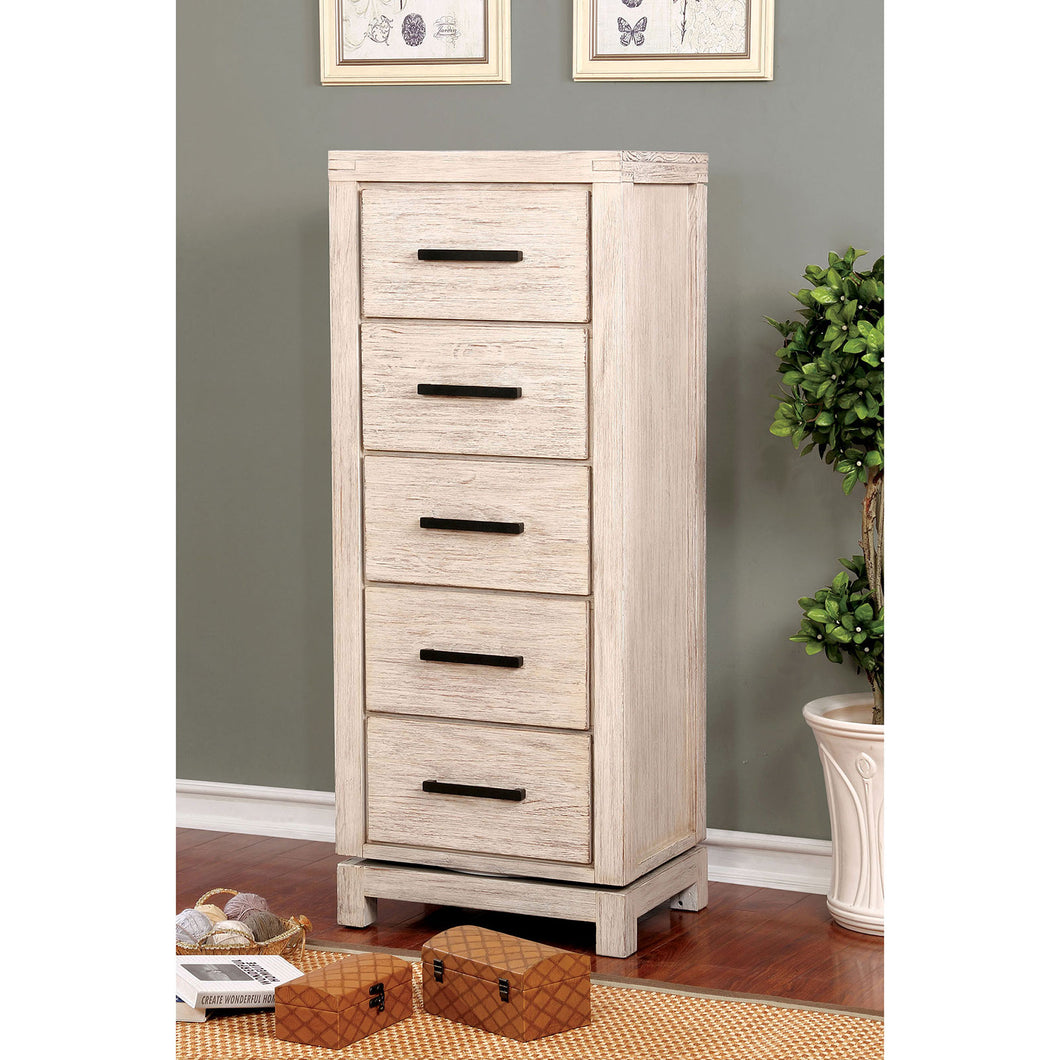 Strasburg Wire-Brushed White Swivel Chest