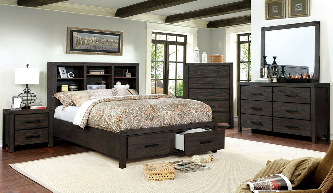 Strasburg Wire-Brushed Brushed Rustic Brown 5 Pc. Queen Bedroom Set w/ 2NS