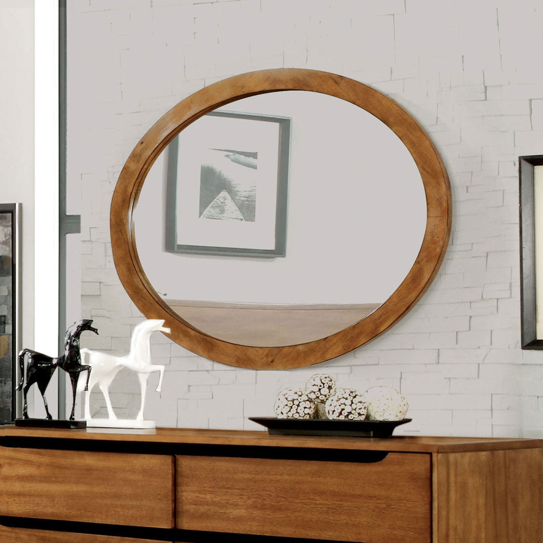 Lennart Oak Oval Mirror image