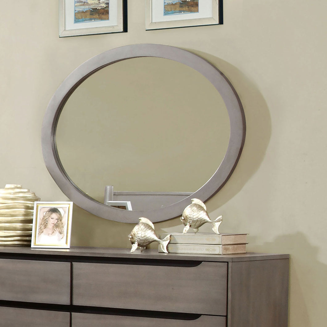 Lennart Gray Oval Mirror