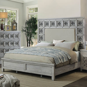 Pantaleon Antique Light Gray Queen Bed