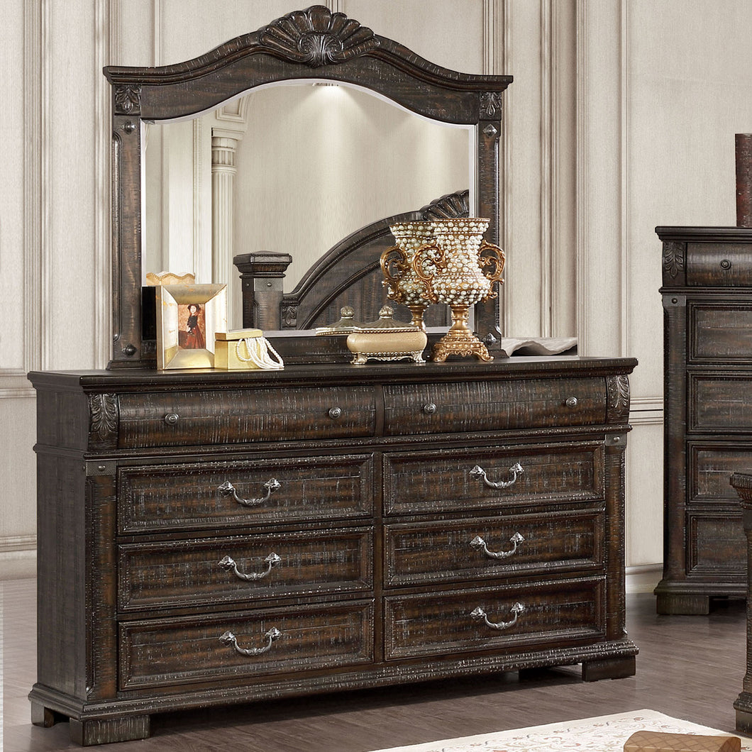 Genevieve Distressed Walnut Dresser