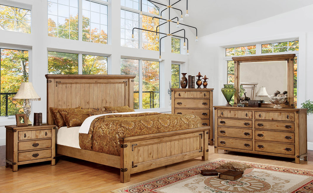 CARLSBAD Weathered Elm 5 Pc. Queen Bedroom Set w/ Chest