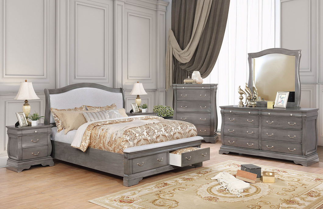 Merida Gray 5 Pc. Queen Bedroom Set w/ Chest