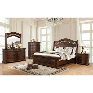 Janiya Brown Cherry/Brown 5 Pc. Queen Bedroom Set w/ 2NS