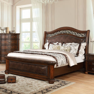 Janiya Brown Cherry/Brown E.King Bed