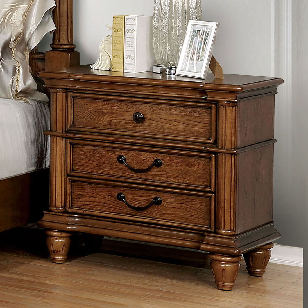 Mantador Light Oak Night Stand w/ USB Outlet