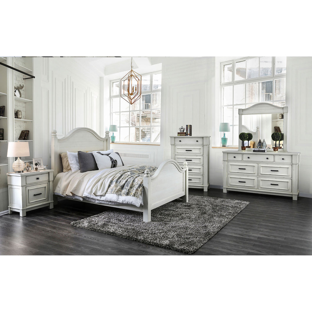 Daria Antique White 5 Pc. Queen Bedroom Set w/ Chest