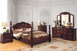 Tuscan II Glossy Dark Pine 4 Pc. Queen Bedroom Set