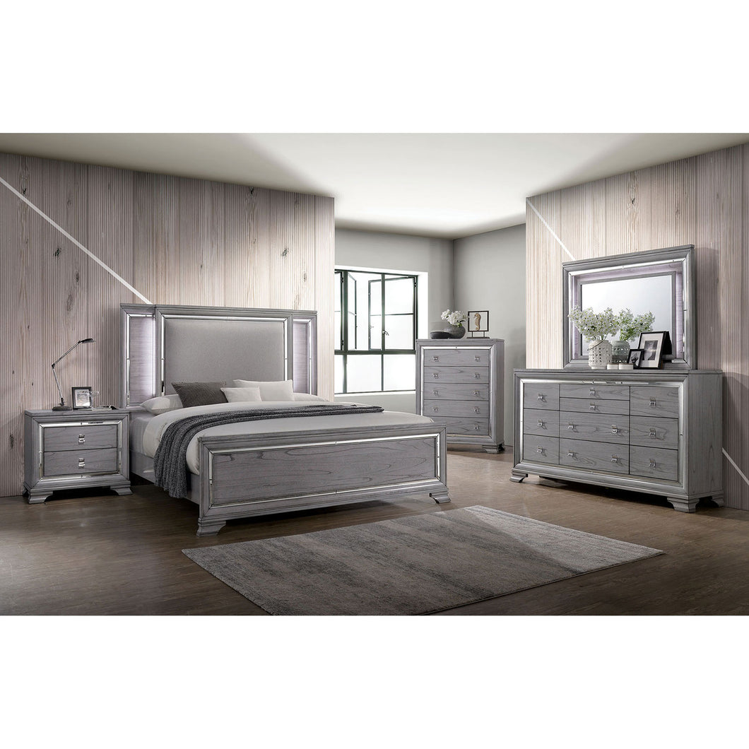 Alanis Light Gray 5 Pc. Queen Bedroom Set w/ Chest