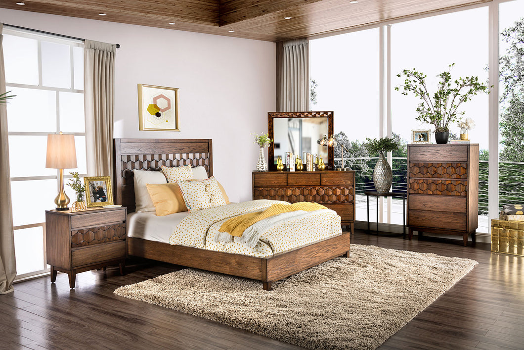 Kallisto Chestnut Brown/Beige 4 Pc. Queen Bedroom Set