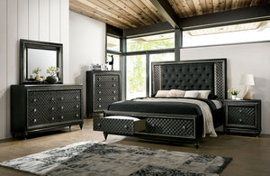 Demetria Metallic Gray 5 Pc. Queen Bedroom Set w/ 2NS