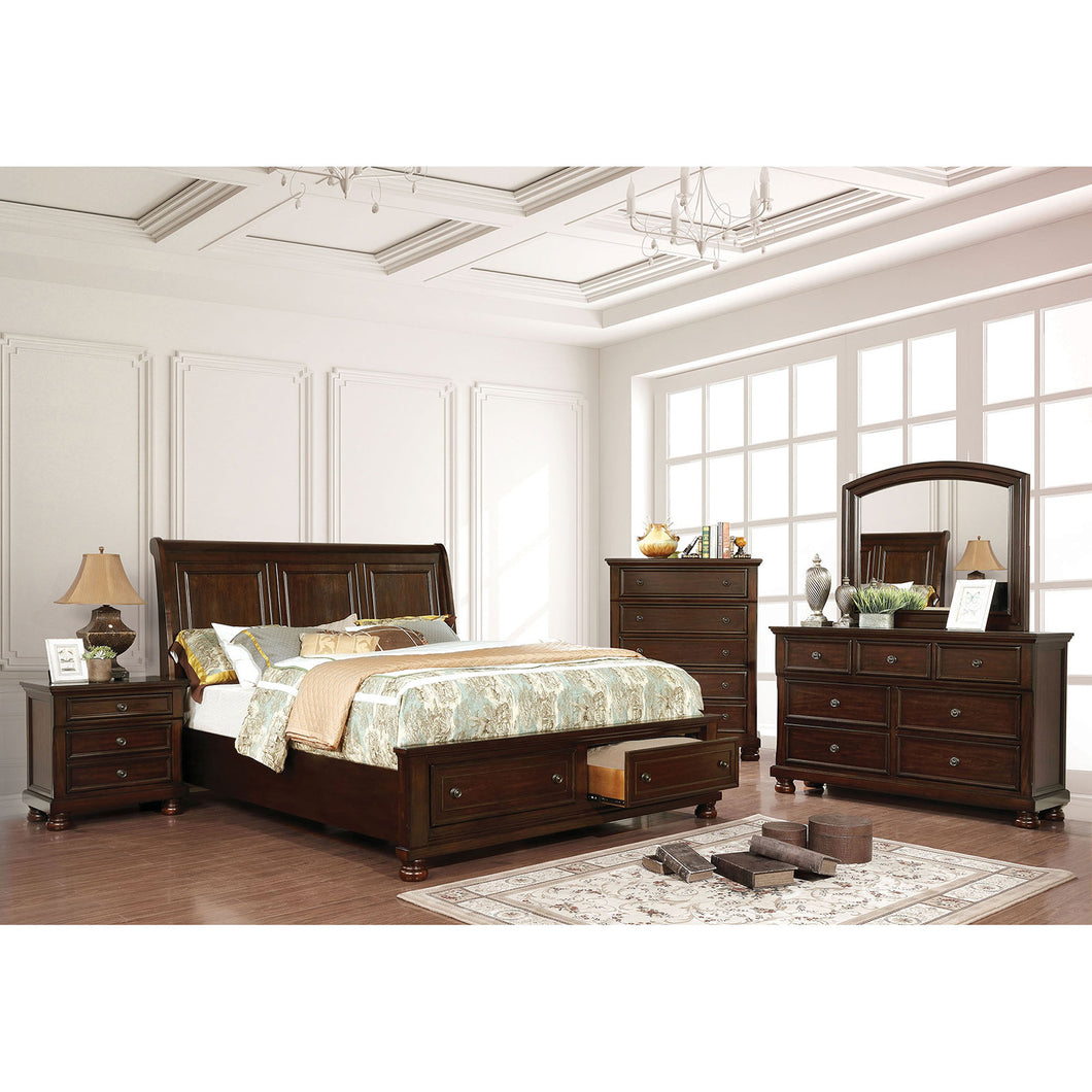 Castor Brown Cherry 5 Pc. Queen Bedroom Set w/ Chest