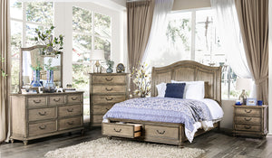 BELGRADE I Rustic Natural Tone 5 Pc. Queen Bedroom Set w/ Chest