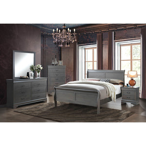 LOUIS PHILIPPE III Gray Cal.King Bed