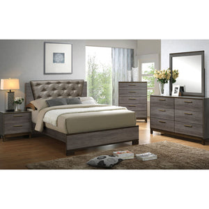 MANVEL Two-Tone Antique Gray 5 Pc. Queen Bedroom Set w/ Chest