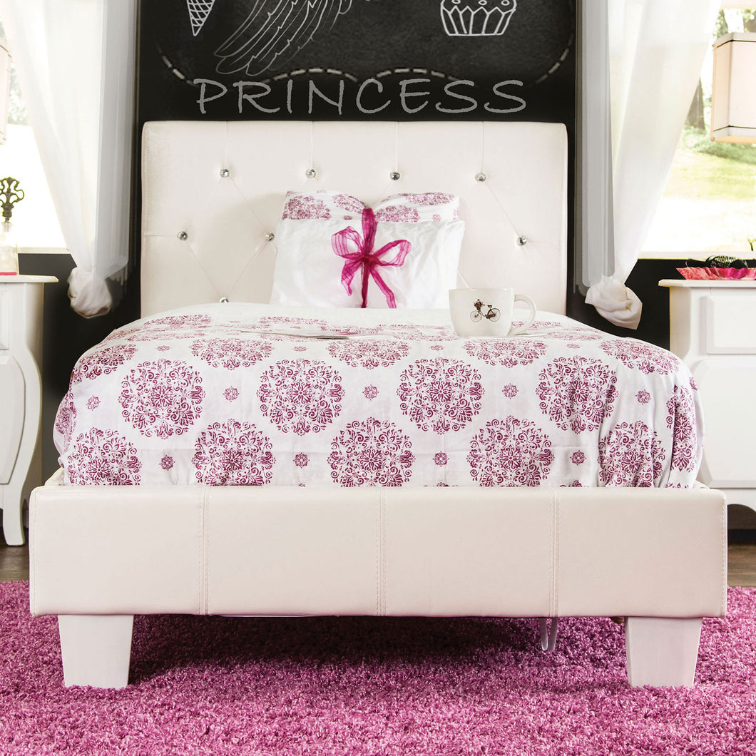 Velen White Twin Bed