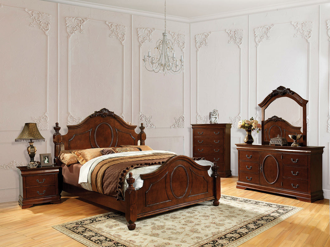 Velda II Brown Cherry 4 Pc. Queen Bedroom Set