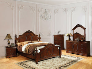 Velda II Brown Cherry 5 Pc. Queen Bedroom Set w/ 2NS