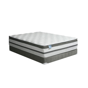 SIDDALEE White/Gray 16" Euro Pillow Top Mattress, Queen