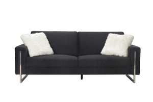 Black Sofa with 2 Pillows image