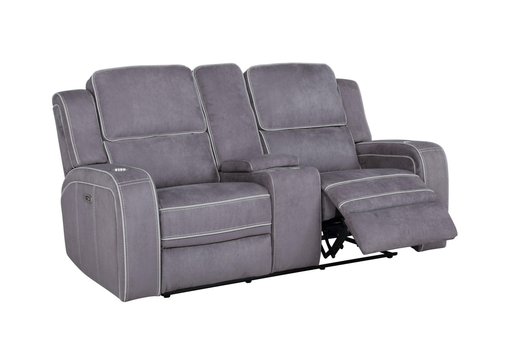 POWER CONSOLE RECLINING LOVESEAT Dark & Light Grey image