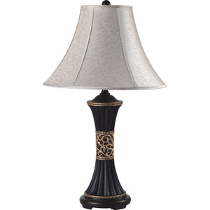 Naya Espresso/Gold Pattern 11"H Table Lamp (2/CTN)