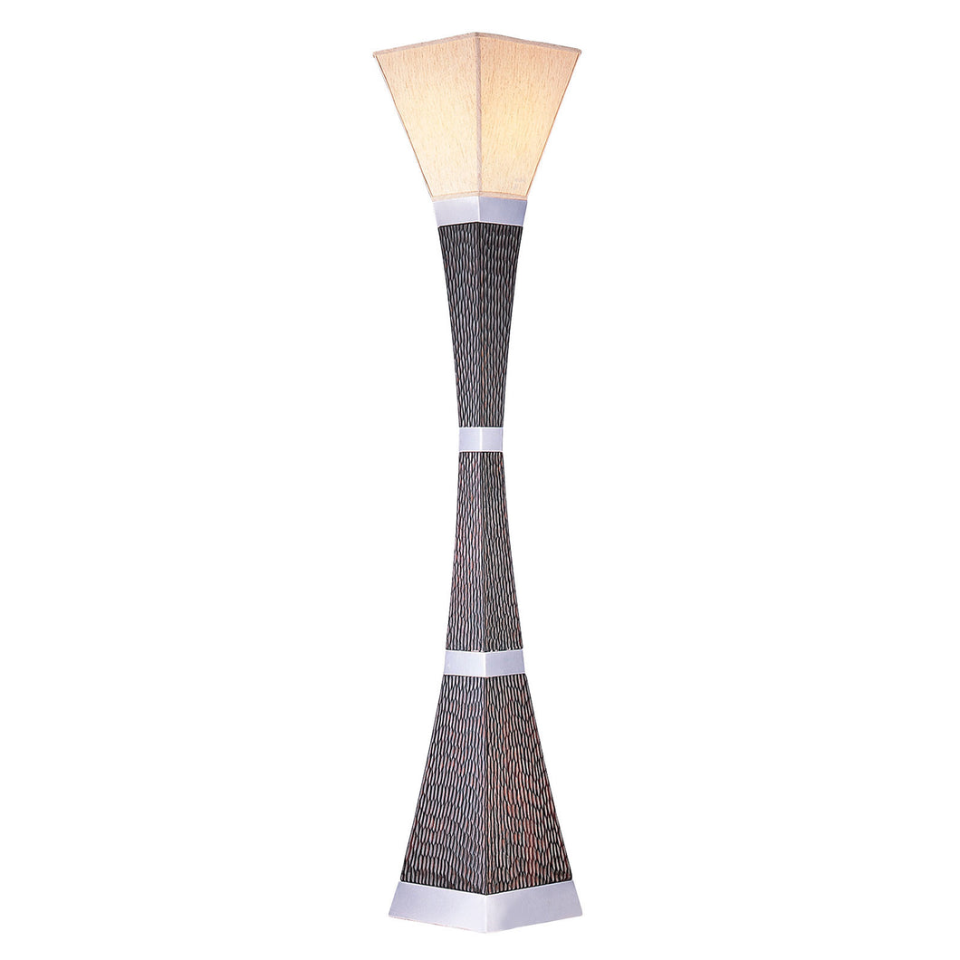 Pandora Dark Wood/Black/Chrome Torchiere Lamp