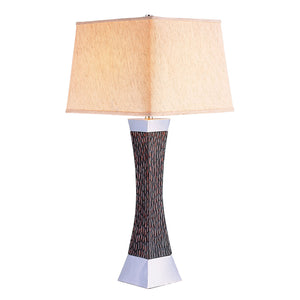 Pandora Dark Wood/Black/Chrome Table Lamp