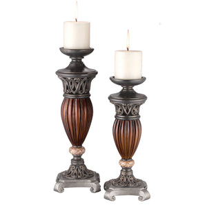 Luna Glossy Brown Candle Holder Set (4/CTN)