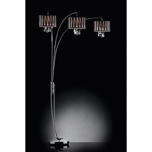 Arya Black/Chrome Arch Lamp, Hanging Crystal