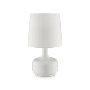 Farah White 17"H Glossy White Table Lamp