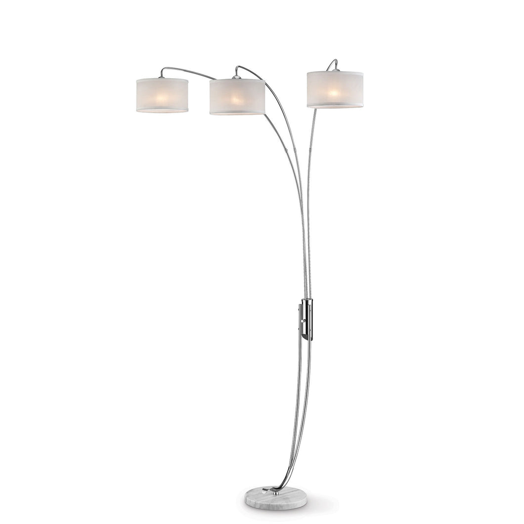 Leanne Off-White/Chrome Arch Lamp