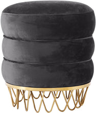 Load image into Gallery viewer, Revolve Grey Velvet Ottoman/Stool image
