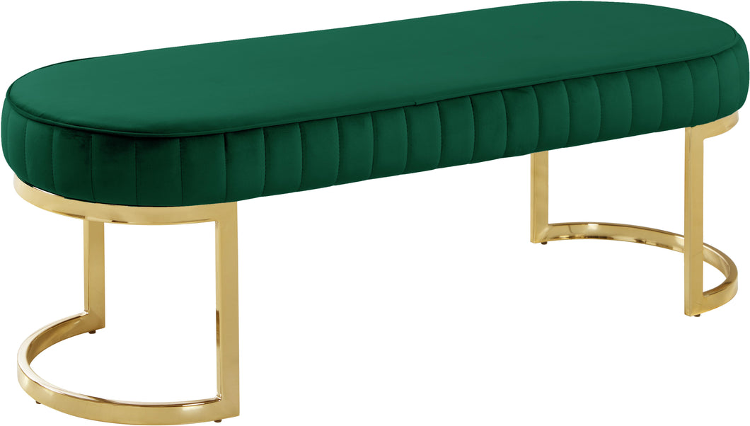 Lemar Green Velvet Bench image