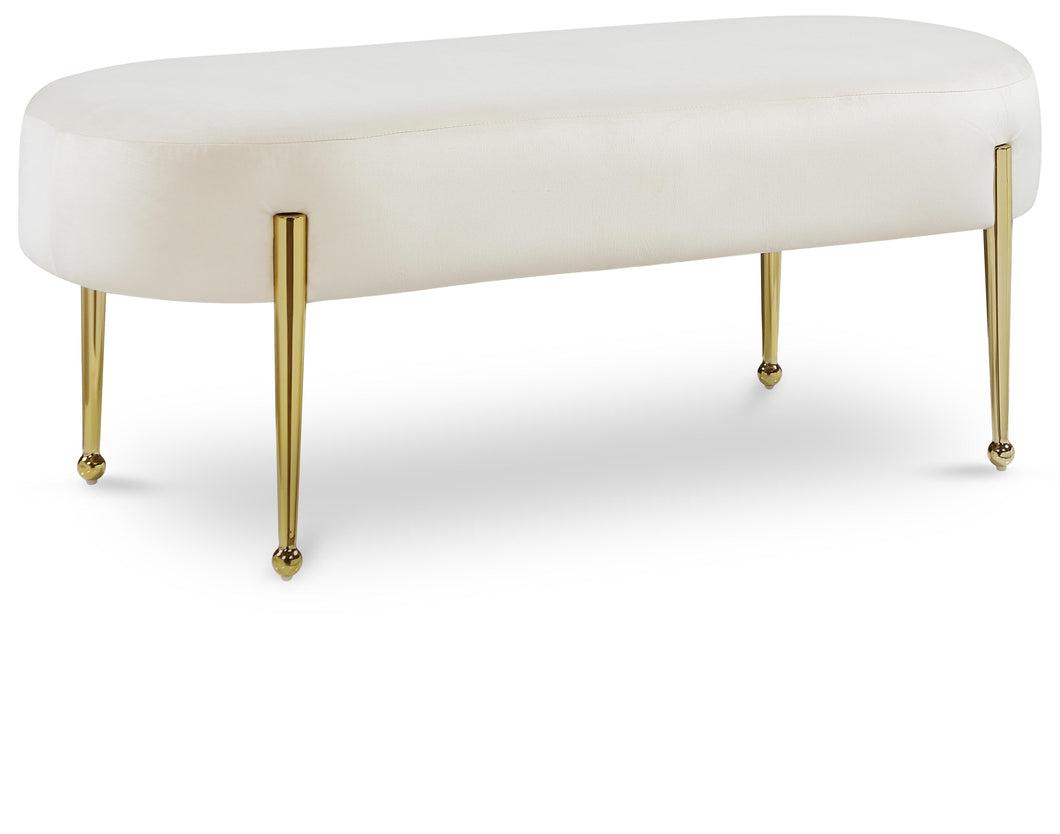 Gia Cream Velvet Bench image