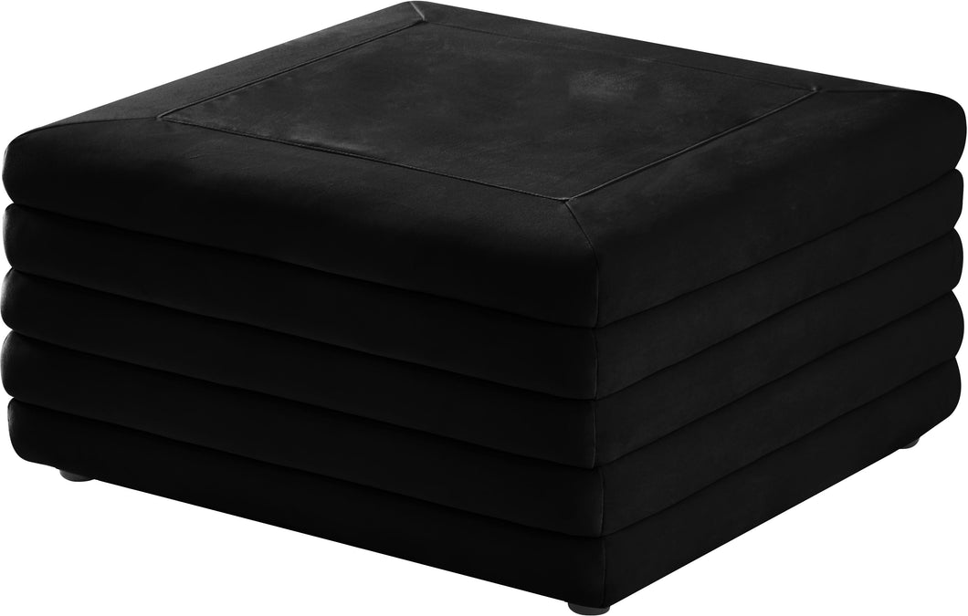 Lorenzo Black Velvet Ottoman image