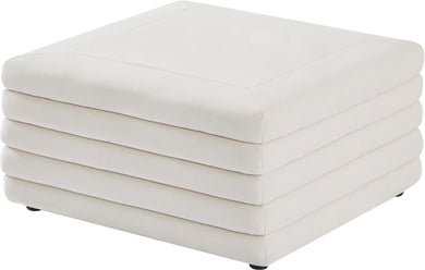 Lorenzo Cream Velvet Ottoman image