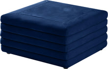 Load image into Gallery viewer, Lorenzo Navy Velvet Ottoman image
