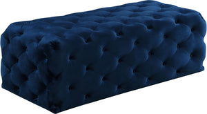 Casey Navy Velvet Ottoman/Bench image