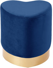 Load image into Gallery viewer, Heart Navy Velvet Ottoman/Stool image
